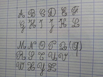 フランス語の筆記体の大文字はカリグラフィーのように美しい
